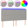 Image de vidaXL Tête de lit LED gris clair 180x5x118/128 cm Tissu