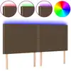 Image de vidaXL Tête de lit LED brun foncé 180x5x118/128 cm Tissu