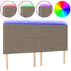 Image de vidaXL Tête de lit LED Taupe 180x5x118/128 cm Tissu