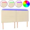 Image de vidaXL Tête de lit LED Crème 180x5x118/128 cm Tissu