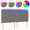 Image de vidaXL Tête de lit LED gris foncé 200x5x118/128 cm Tissu
