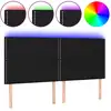 Image de vidaXL Tête de lit LED noir 200x5x118/128 cm Tissu