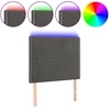 Image de vidaXL Tête de lit LED gris foncé 80x5x118/128 cm velours