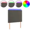Image de vidaXL Tête de lit LED gris foncé 100x5x118/128 cm velours