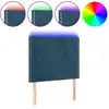 Image de vidaXL Tête de lit LED bleu foncé 100x5x118/128 cm velours