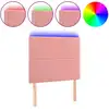 Image de vidaXL Tête de lit LED rose 100x5x118/128 cm velours