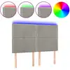 Image de vidaXL Tête de lit LED gris clair 144x5x118/128 cm velours