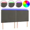Image de vidaXL Tête de lit LED gris foncé 160x5x118/128 cm velours