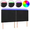 Image de vidaXL LED Tête de lit noir 180x5x118/128 cm velours