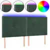 Image de vidaXL Tête de lit LED vert foncé 200x5x118/128 cm velours