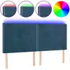 Image de vidaXL Tête de lit LED bleu foncé 200x5x118/128 cm velours