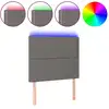 Image de vidaXL Tête de lit LED Gris 90x5x118/128 cm Similicuir