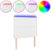 Image de vidaXL Tête de lit LED blanc 100x5x118/128 cm similicuir