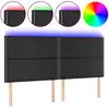 Image de vidaXL Tête de lit LED noir 180x5x118/128 cm similicuir