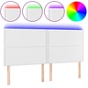 Image de vidaXL Tête de lit LED blanc 200x5x118/128 cm similicuir