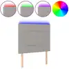 Image de vidaXL Tête de lit LED gris clair 80x5x118/128 cm Tissu