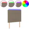 Image de vidaXL Tête de lit LED Taupe 80x5x118/128 cm Tissu