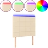 Image de vidaXL Tête de lit LED Crème 90x5x118/128 cm Tissu