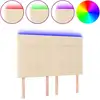 Image de vidaXL Tête de lit LED Crème 144x5x118/128 cm Tissu