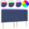 Image de vidaXL Tête de lit LED bleue 160x5x118/128 cm Tissu