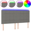 Image de vidaXL Tête de lit LED gris foncé 180x5x118/128 cm Tissu