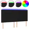 Image de vidaXL Tête de lit LED noir 180x5x118/128 cm Tissu