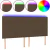 Image de vidaXL Tête de lit LED brun foncé 180x5x118/128 cm Tissu