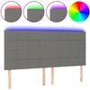 Image de vidaXL Tête de lit LED gris foncé 200x5x118/128 cm Tissu