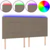 Image de vidaXL Tête de lit LED Taupe 200x5x118/128 cm Tissu