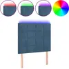 Image de vidaXL Tête de lit LED bleu foncé 90x5x118/128 cm velours