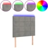 Image de vidaXL Tête de lit LED gris clair 100x5x118/128 cm velours