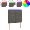 Image de vidaXL Tête de lit LED gris foncé 100x5x118/128 cm velours