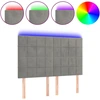 Image de vidaXL Tête de lit LED gris clair 144x5x118/128 cm velours