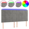 Image de vidaXL Tête de lit LED gris clair 160x5x118/128 cm velours