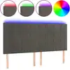 Image de vidaXL Tête de lit LED gris foncé 160x5x118/128 cm velours