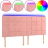 Image de vidaXL Tête de lit LED rose 180x5x118/128 cm velours