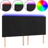 Image de vidaXL LED Tête de lit noir 200x5x118/128 cm velours