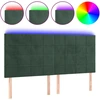 Image de vidaXL Tête de lit LED vert foncé 200x5x118/128 cm velours