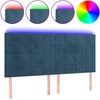 Image de vidaXL Tête de lit LED bleu foncé 200x5x118/128 cm velours