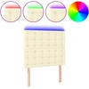 Image de vidaXL Tête de lit LED Crème 90x5x118/128 cm Similicuir