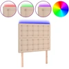 Image de vidaXL Tête de lit LED cappuccino brun 90x5x118/128 cm similicuir