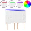 Image de vidaXL Tête de lit LED blanc 144x5x118/128 cm similicuir