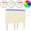 Image de vidaXL Tête de lit LED Crème 144x5x118/128 cm Similicuir