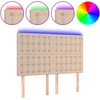 Image de vidaXL Tête de lit LED cappuccino brun 144x5x118/128cm similicuir