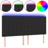 Image de vidaXL Tête de lit LED noir 160x5x118/128 cm similicuir