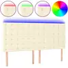 Image de vidaXL Tête de lit LED Crème 160x5x118/128 cm Similicuir