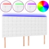 Image de vidaXL Tête de lit LED blanc 180x5x118/128 cm similicuir