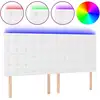 Image de vidaXL Tête de lit LED blanc 200x5x118/128 cm similicuir
