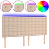 Image de vidaXL Tête de lit LED cappuccino brun 200x5x118/128cm similicuir