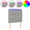 Image de vidaXL Tête de lit LED gris clair 80x5x118/128 cm Tissu